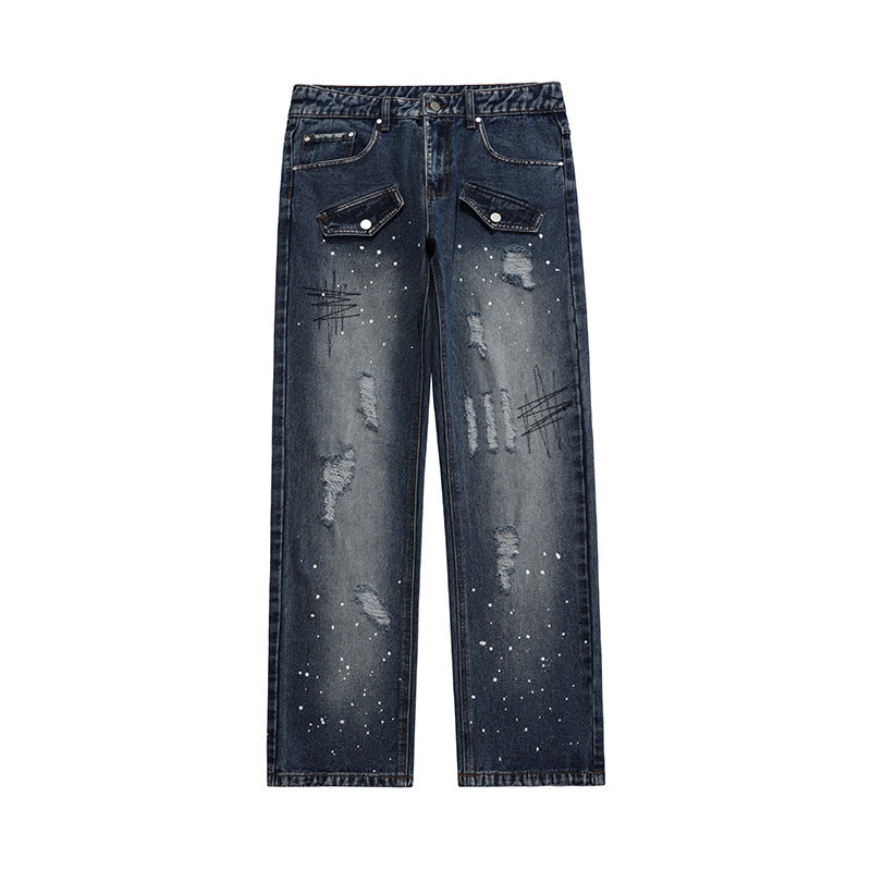 Men's High Street Vintage Washed Jeans