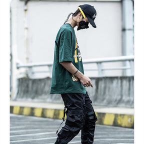 Functional Wind Paratrooper Pants Loose Hip Hop Pants Drawstring Cargo Pants