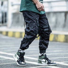 Functional Wind Paratrooper Pants Loose Hip Hop Pants Drawstring Cargo Pants