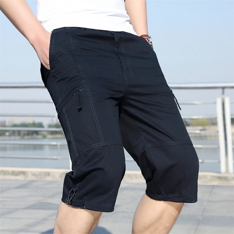 Casual Cropped Shorts Men's Elastic Shorts