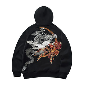 Autumn And Winter Heavy Industry Dragon Embroidered Hoodie Men