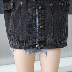 Vintage Fashion Washable Denim Coat Woman