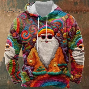 Printed Men's Cartoon Hooded Christmas Sweater