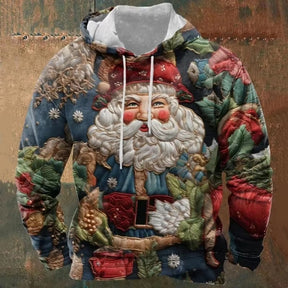 Printed Men's Cartoon Hooded Christmas Sweater