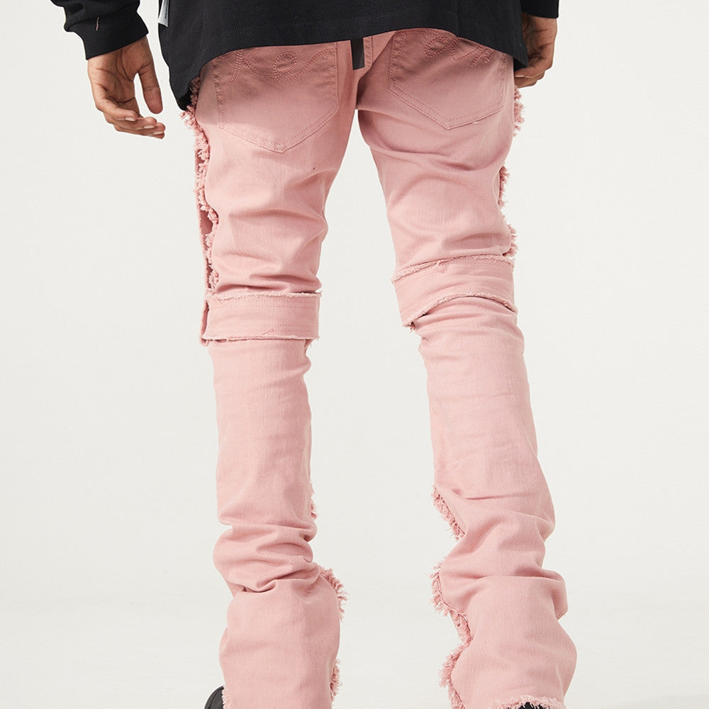 Strap Raw Hem Jeans Hip-hop Street Wear Heavy Pants