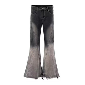 American Men's High Street Black Gray Gradient Jeans