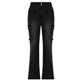 Street Retro Pocket Low Rise Hot Girl Jeans