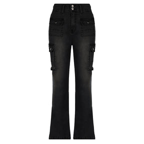 Street Retro Pocket Low Rise Hot Girl Jeans