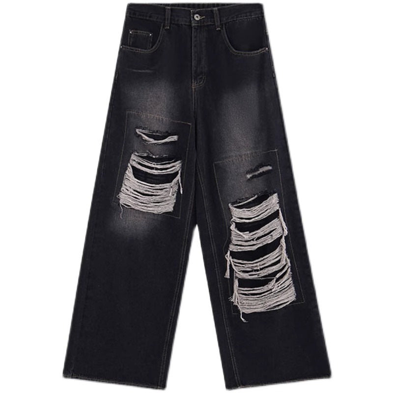 Women's American High Street Niche Design Ripped Jeans