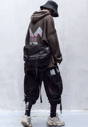 Embroidered streamer cargo pants