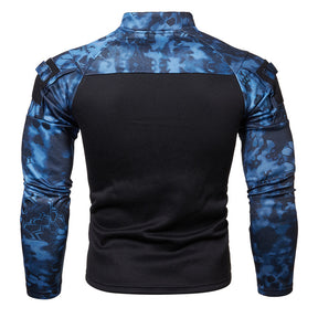 Outdoor Fitness Camouflage Jogging Men's Army Battlefield Casual Stand Collar Sweater