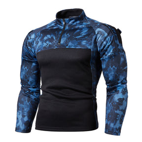 Outdoor Fitness Camouflage Jogging Men's Army Battlefield Casual Stand Collar Sweater