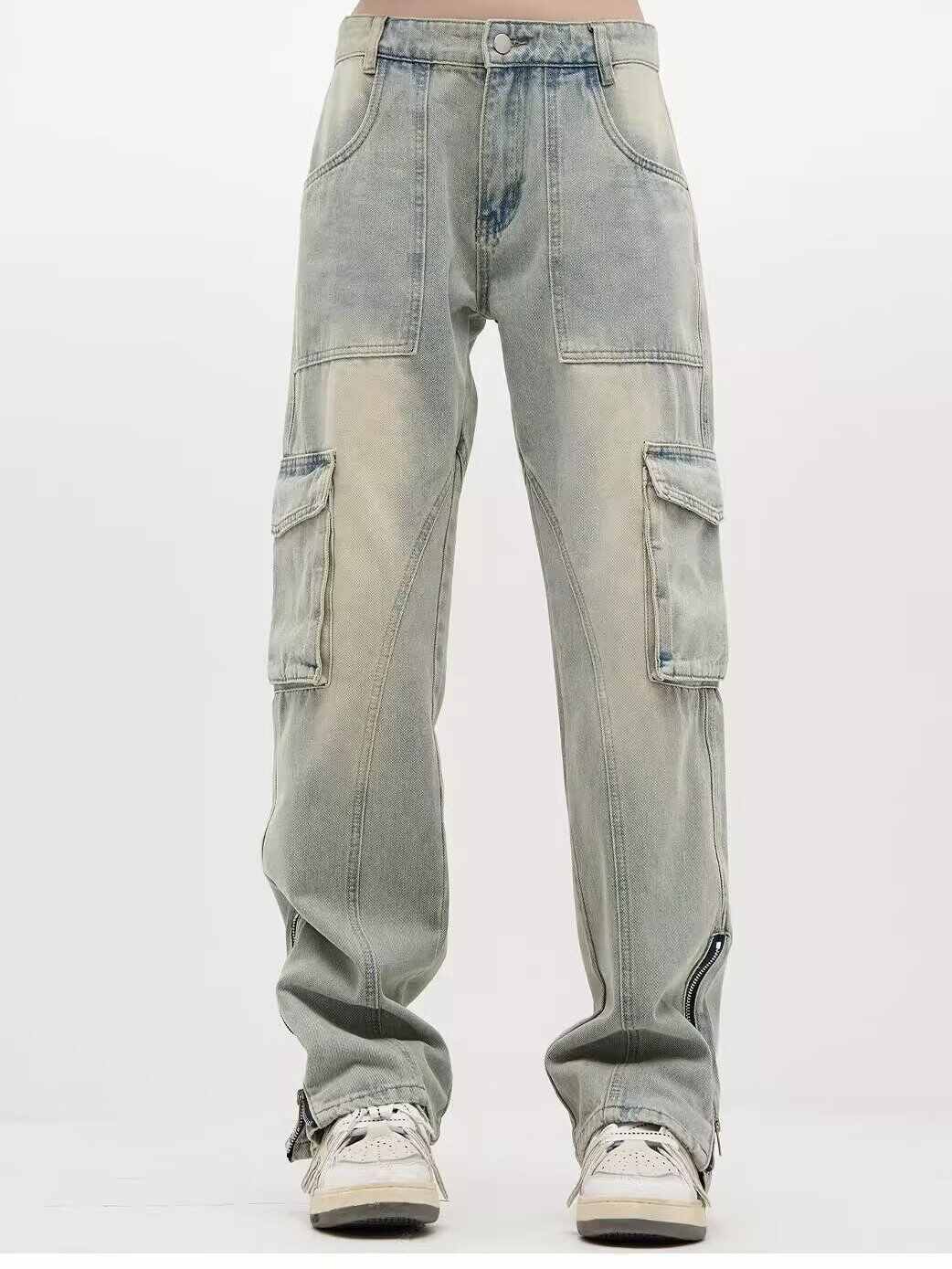 Multi Pocket High Street Workwear Jeans