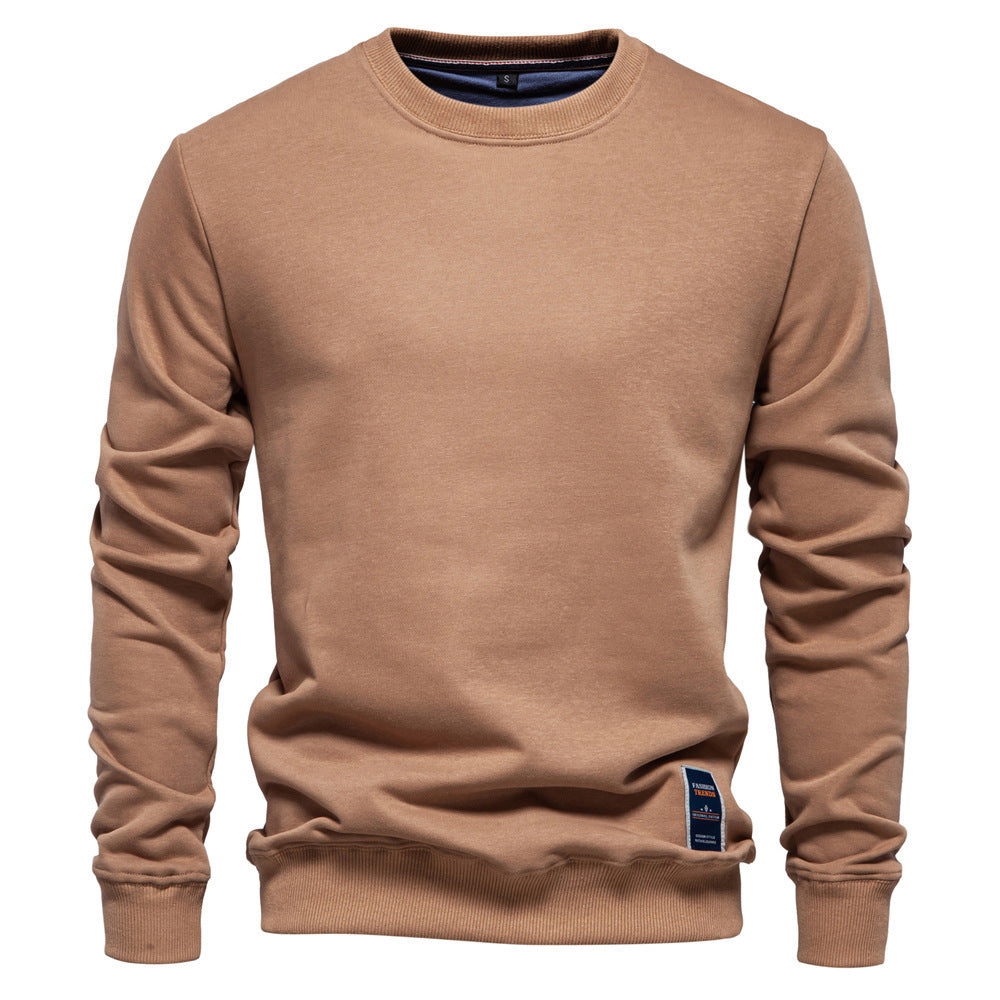 Loose Solid Color Crew Neck Casual Sweater