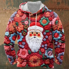 Printed Men's Cartoon Hooded Christmas Sweater