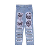 Men's Street Retro Washed Old Patch Jeans