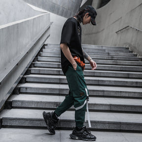 Men's Hip Hop Dark Loose Web Cargo Pants