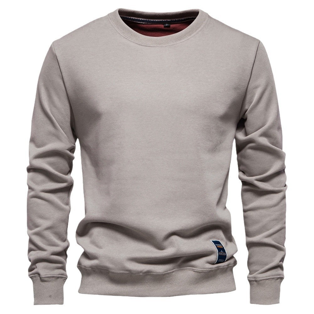 Loose Solid Color Crew Neck Casual Sweater