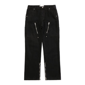 American High Street Zipper Design Split Jeans