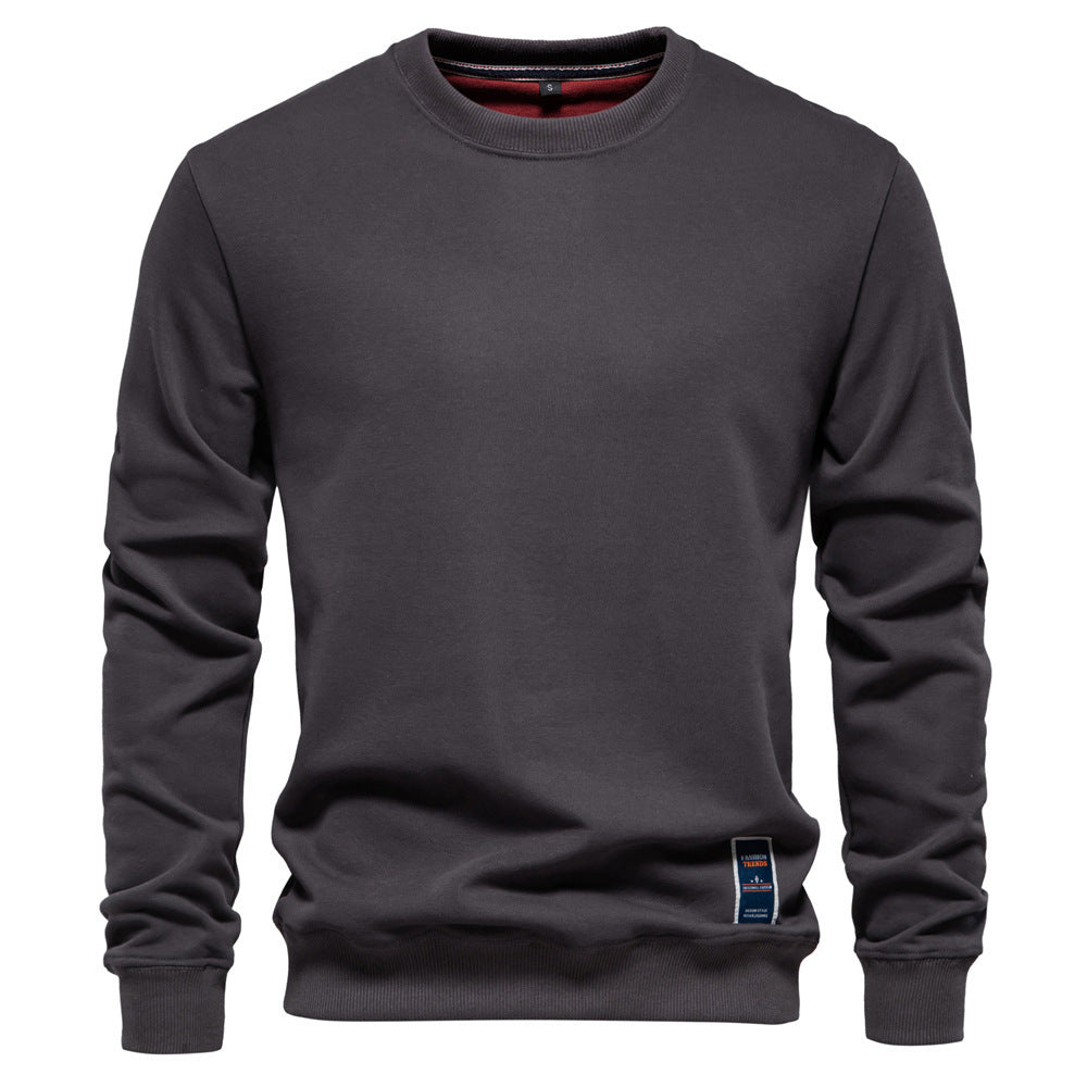 Loose Solid Color Crew Neck Casual Sweater